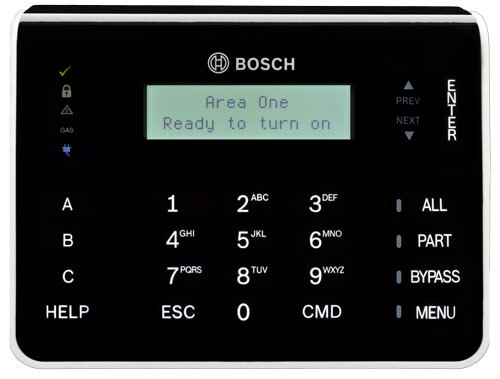 clavier touchscreen lcd bosch avec entrée de 4 zones intégrés.