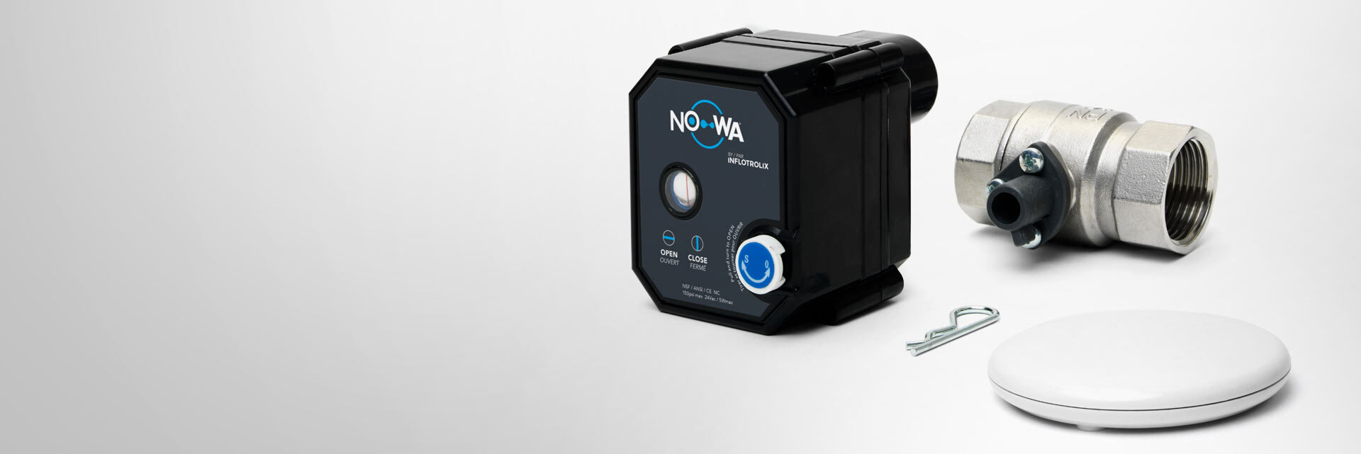 système de coupure d'eau nowa 360 avec détecteur intégré sans-fil